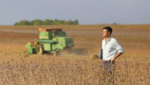 man appraising farmland